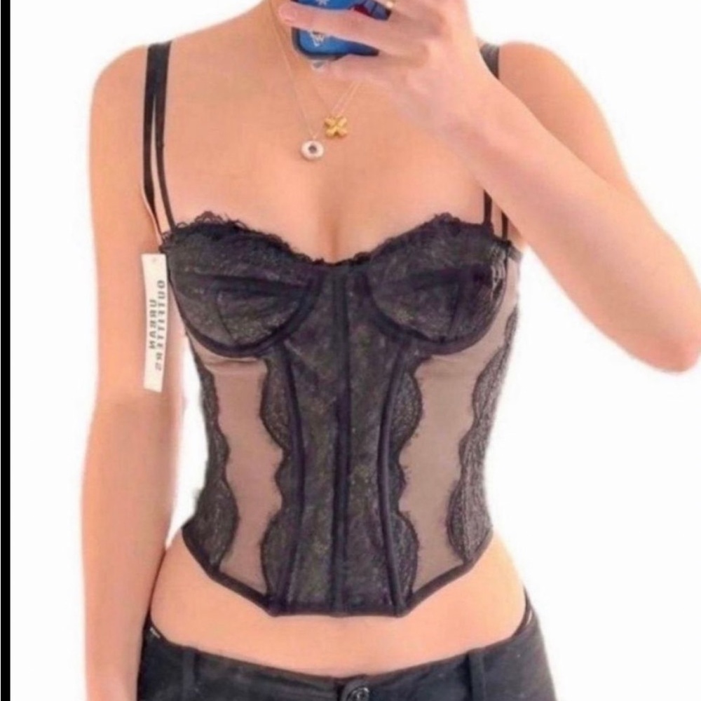 brand new urban outfitter corset black small